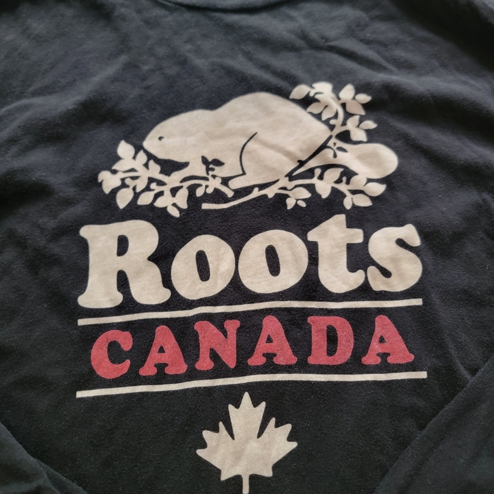 Roots Canada Black Long Sleeve Shirt Size Large - Picture 2 of 5